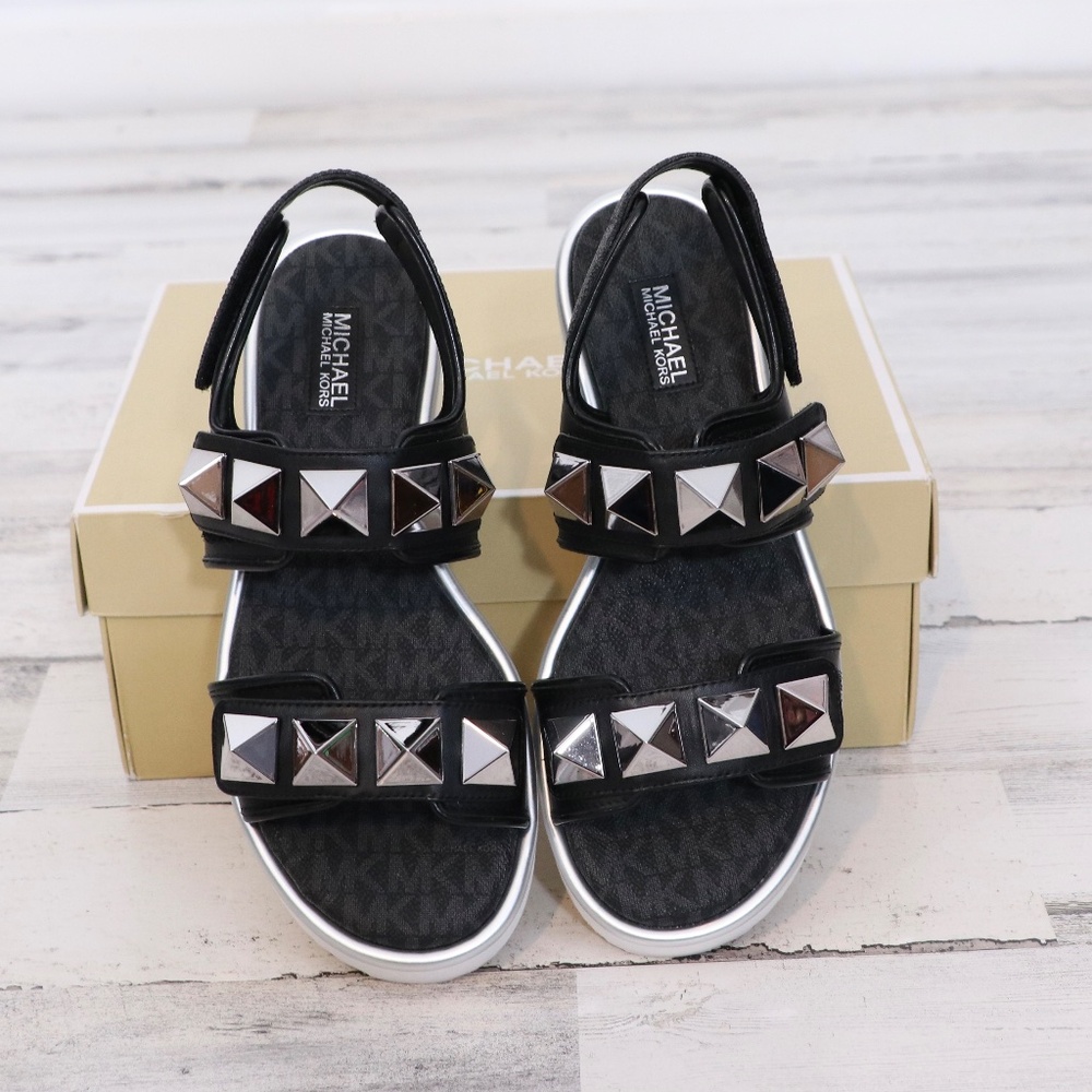 MICHAEL Michael Kors Stark Studded Sandal Black 6.5 - Picture 2 of 10